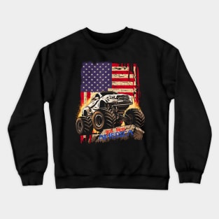 God bless america monster truck Crewneck Sweatshirt